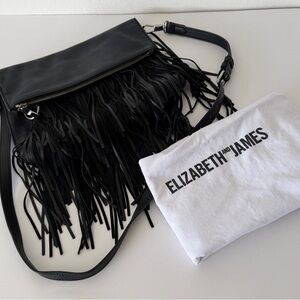 Elizabeth and James Andrew Fringe Fold-Over Crossbody Bag.